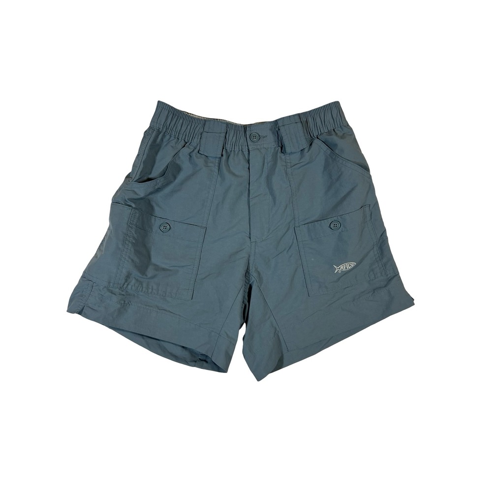 AFTCO Mens Fishing Shorts Size 30 Blue Gray Nylon Cargo M01 Original Short